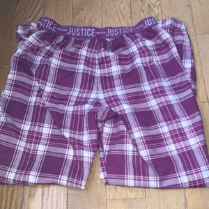 Justice Plaid Pajama Pants Big Girls Size: 14/16 XL